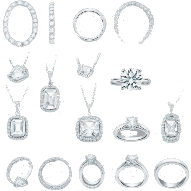 Luxury diamonds rings and necklaces  emoji