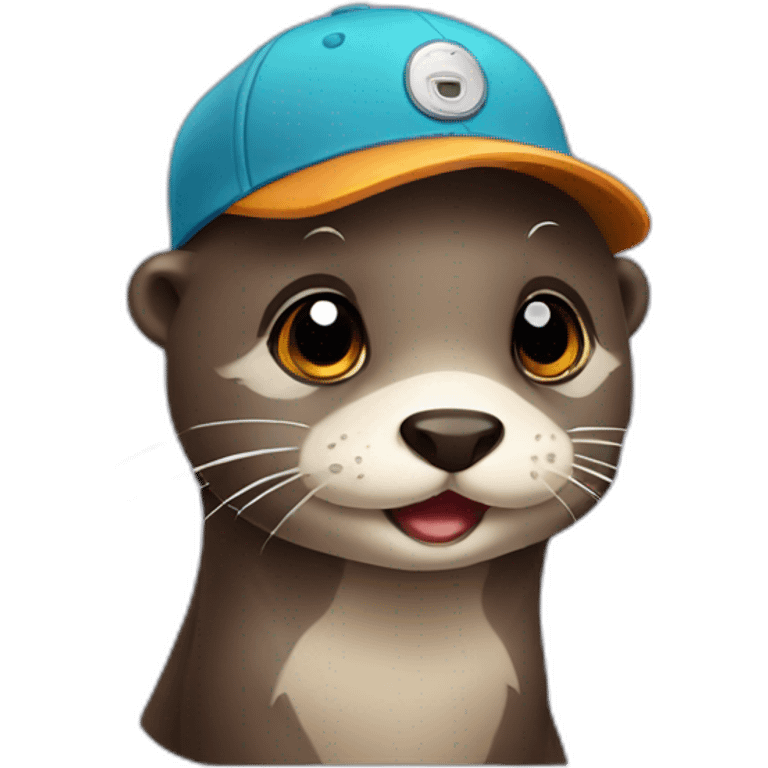 cute otter with a cap emoji