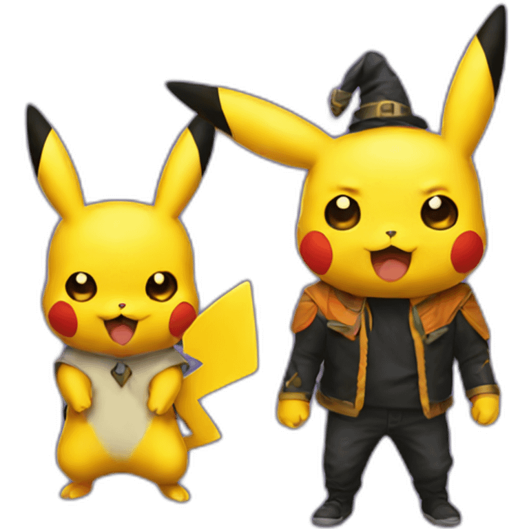 pikachu and halloween emoji