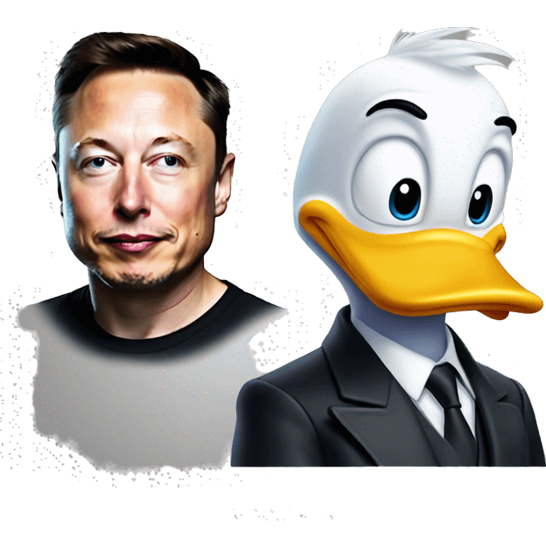 Elon musk and Donald duck emoji