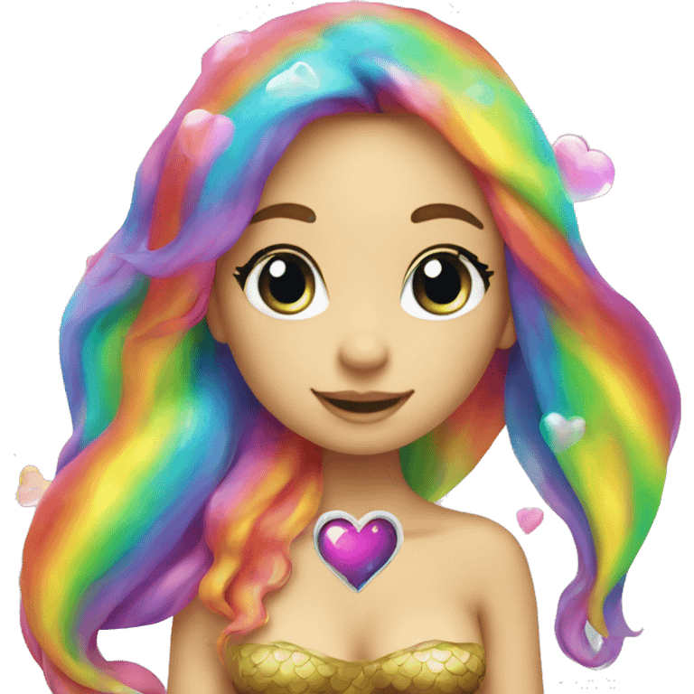 mermaid wth rainbow heart emoji