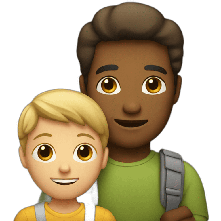 a child holding adult man emoji