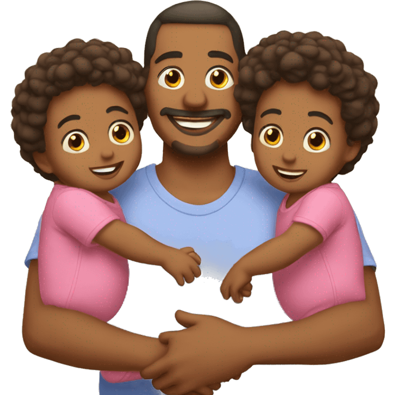 dad with Triplets babies emoji