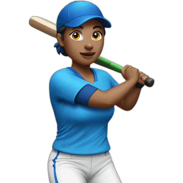 women player sport with blue shirt emoji