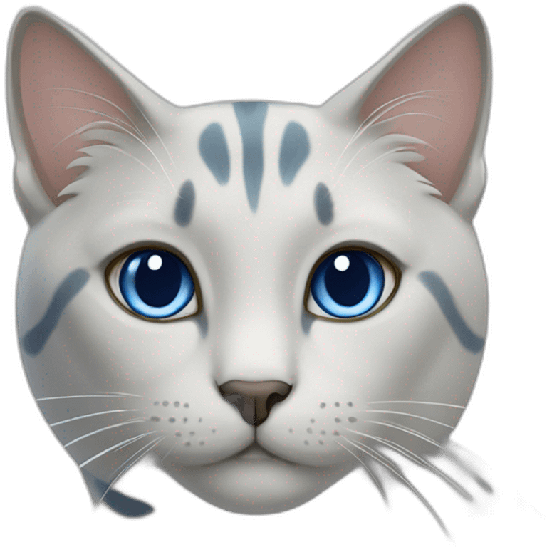 Blue-point cat with white spot on the neck emoji