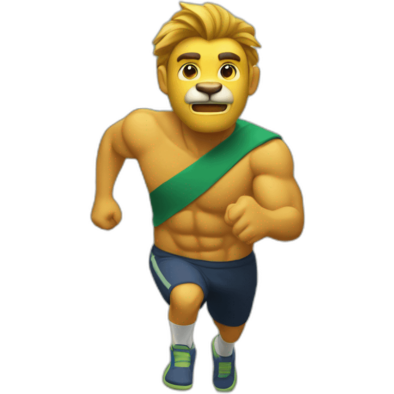 León haciendo ejercicio  emoji