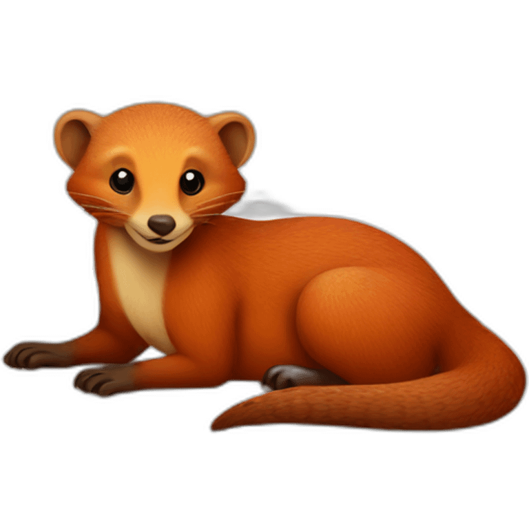 red cheerful mongoose in bed emoji