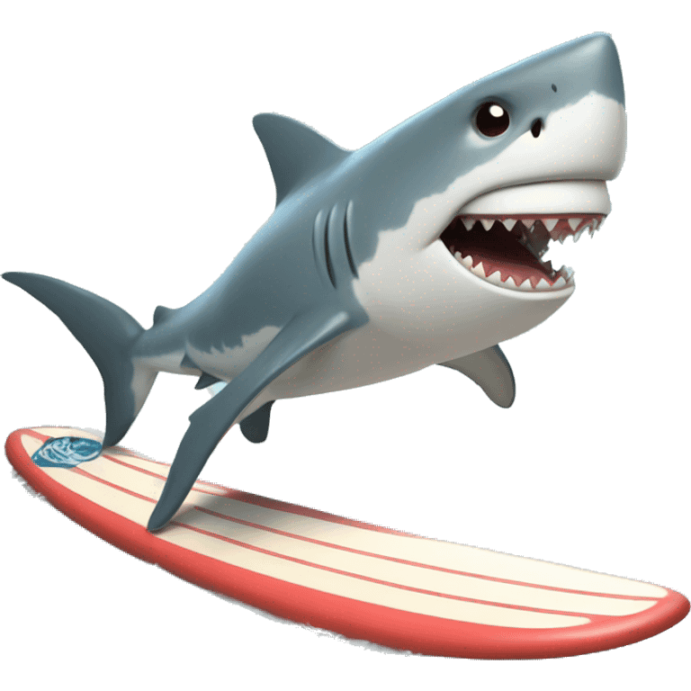 shark riding a surfboard emoji