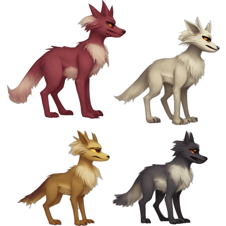 Cute Protogen-vernid-sergal-wickerbeast-fantasy-animal-fursona griffsnuff & LiLaiRa & Falvie full body emoji