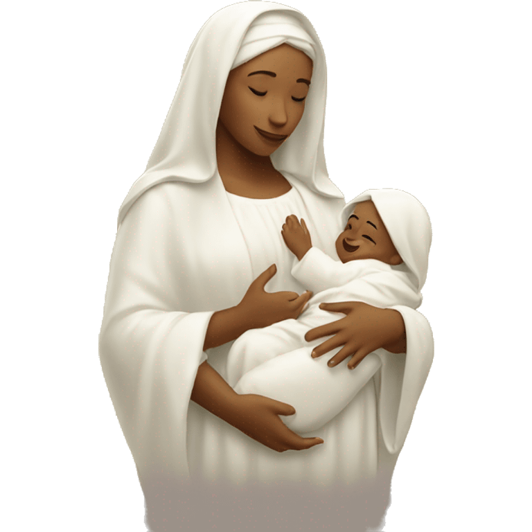 holy Mary with baby Jesus emoji