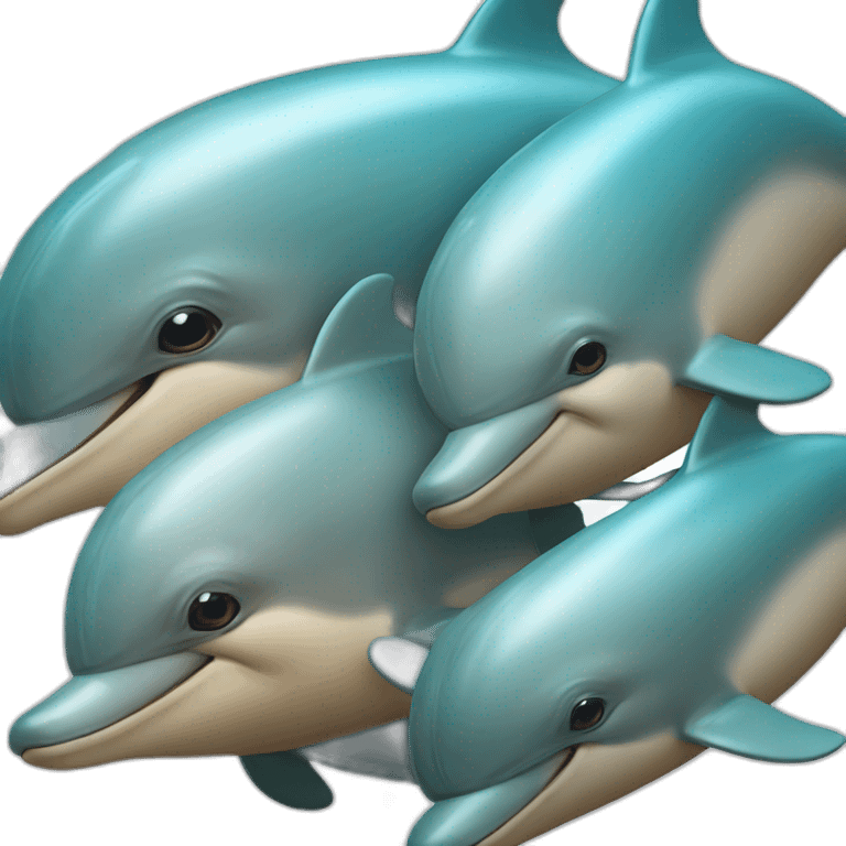 Dolphins With Their Babies emoji