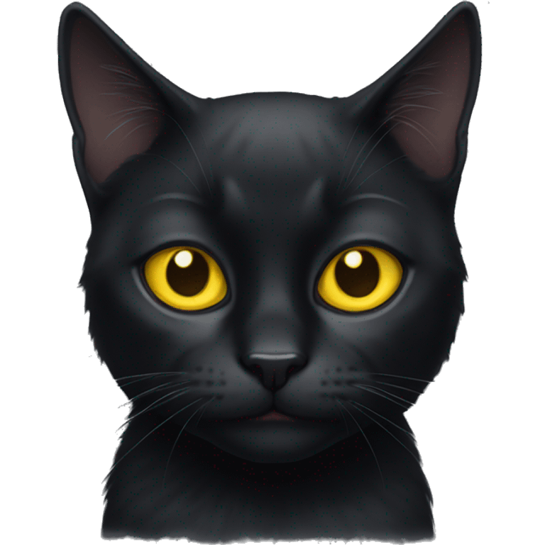 Black cat with yellow eyes  emoji