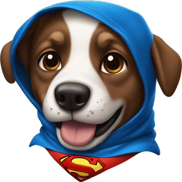 Perro con capucha de superman emoji