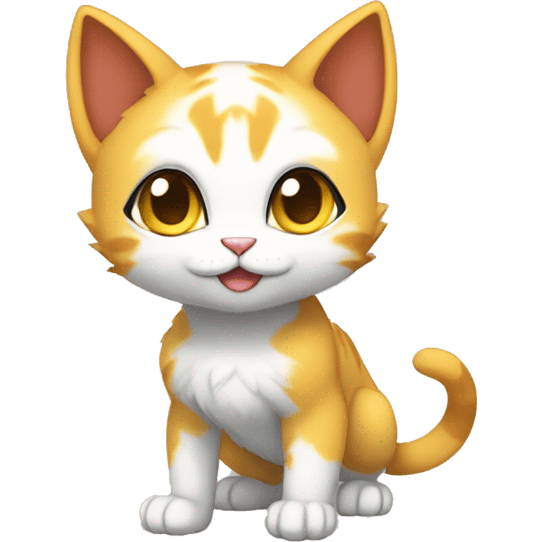 a anthro chibi-style cat-Fakémon-hybrid full body emoji