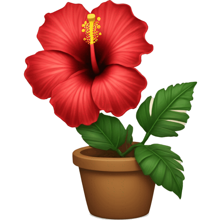 red hibiscus flower emoji