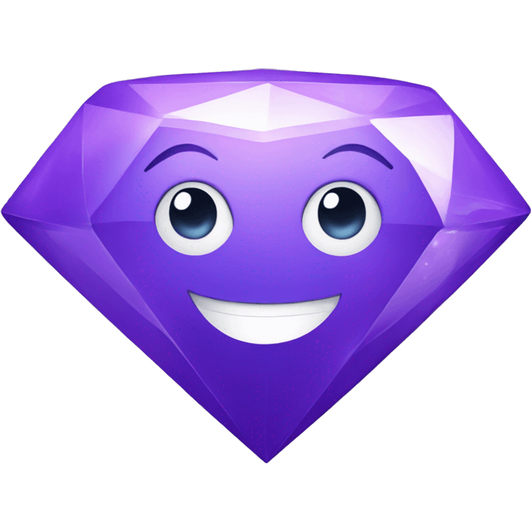 violet smiling diamond emoji with sparkles emoji