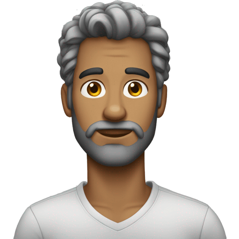 Um homem cinza como queixo grande emoji