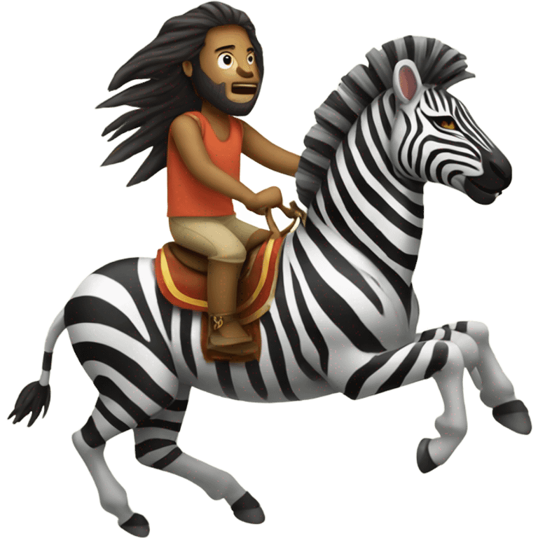 Zebra riding a lion emoji