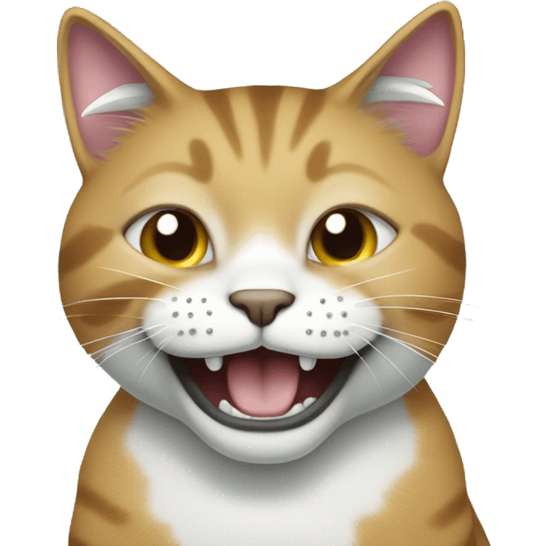 Cat with shiny diamond grillz smilling. He has diamonds on his teeth. emoji