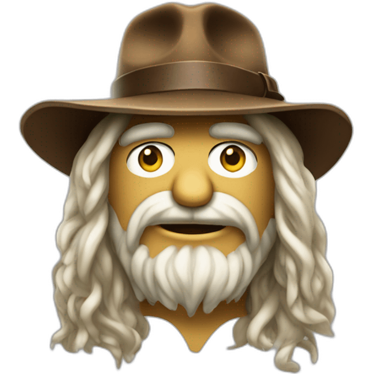 indiana jones muppet with long hair and white skin emoji