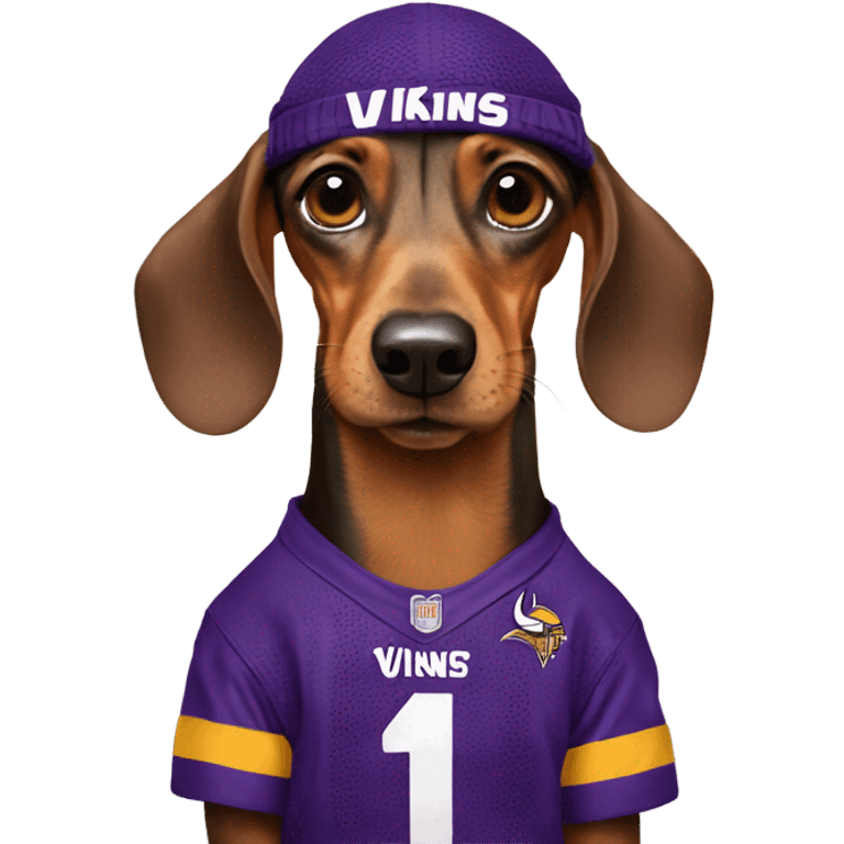 Weiner dog in a Vikings Jersey emoji