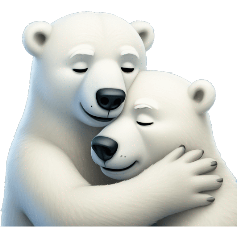 Polar bears hugging emoji