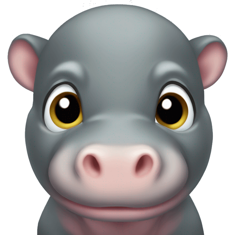 baby pygmy hippo face emoji