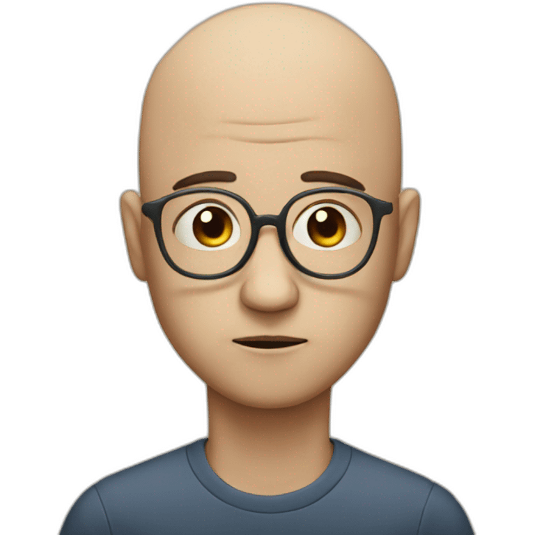 Sad bald man with glasses emoji