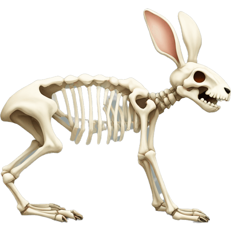 A full-length rabbit skeleton with crosses over its eyes emoji