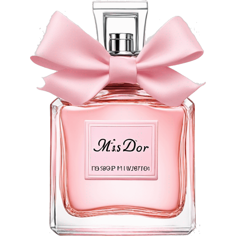 Light pink Miss Dior perfume with bow emoji