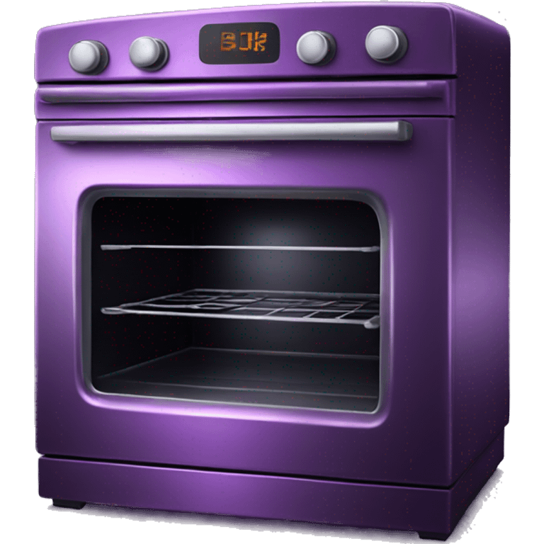 Realistic Metallic dark purple oven isolated.  emoji