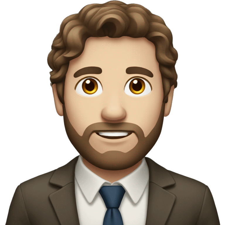 Irish guy with long dark brown hair heading to work emoji