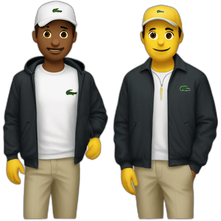 Lacoste latin two friends with black windbreaker emoji