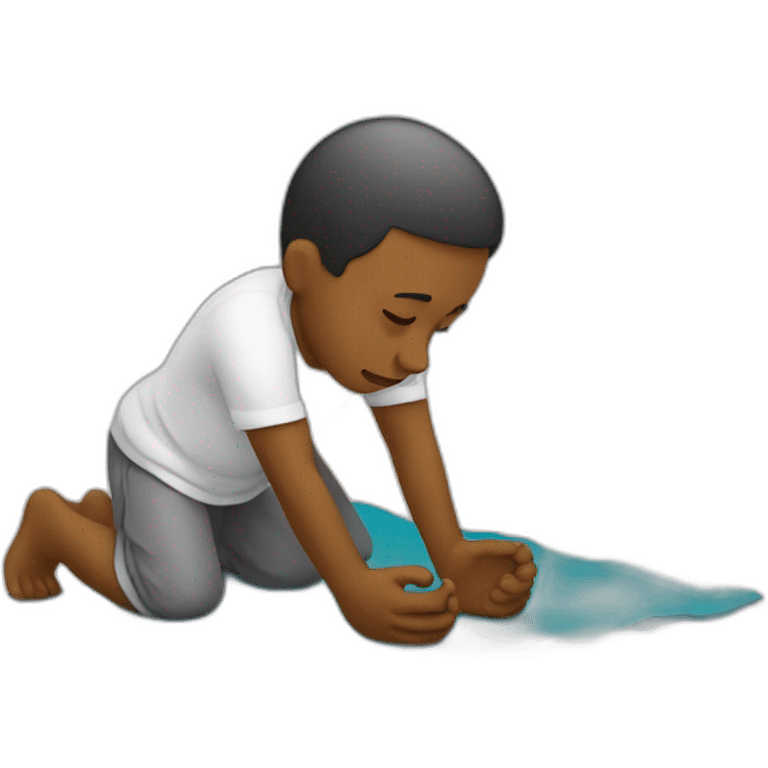 guy praying prostrate on the prayer mat emoji