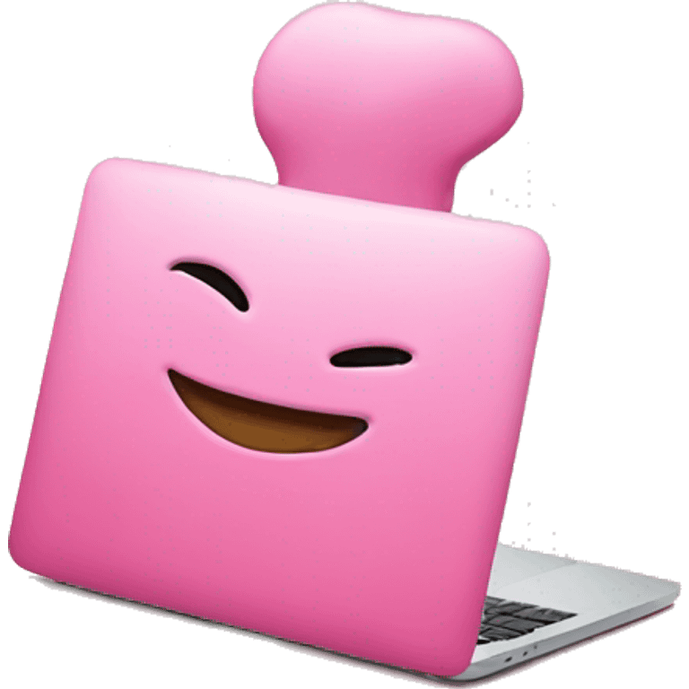 Pink satisfied MacBook  emoji