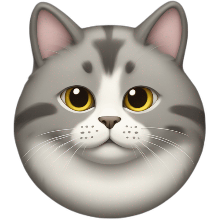 a round-faced cat with a grey beehive and no pattern all over emoji