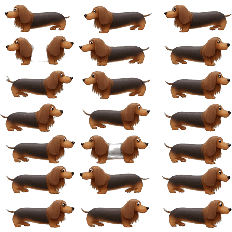 Long haired sausage dog emoji