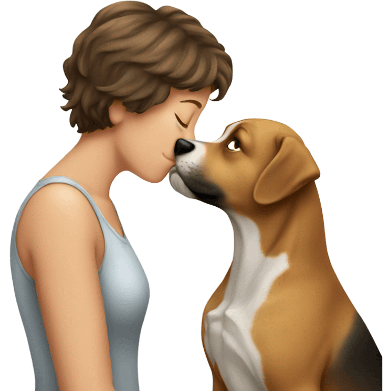 Dog kissing person emoji