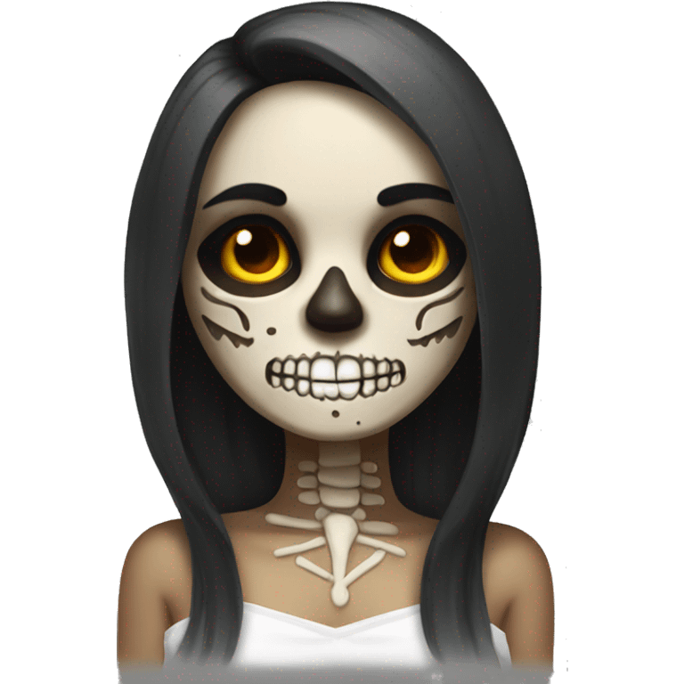 Skull girl mexican full body emoji