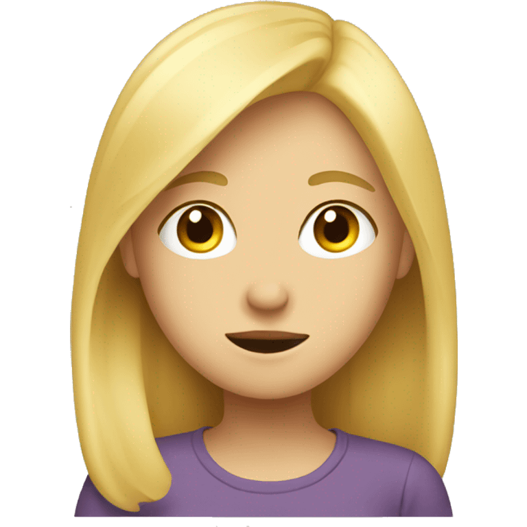 blonde girl thinking about a boy emoji