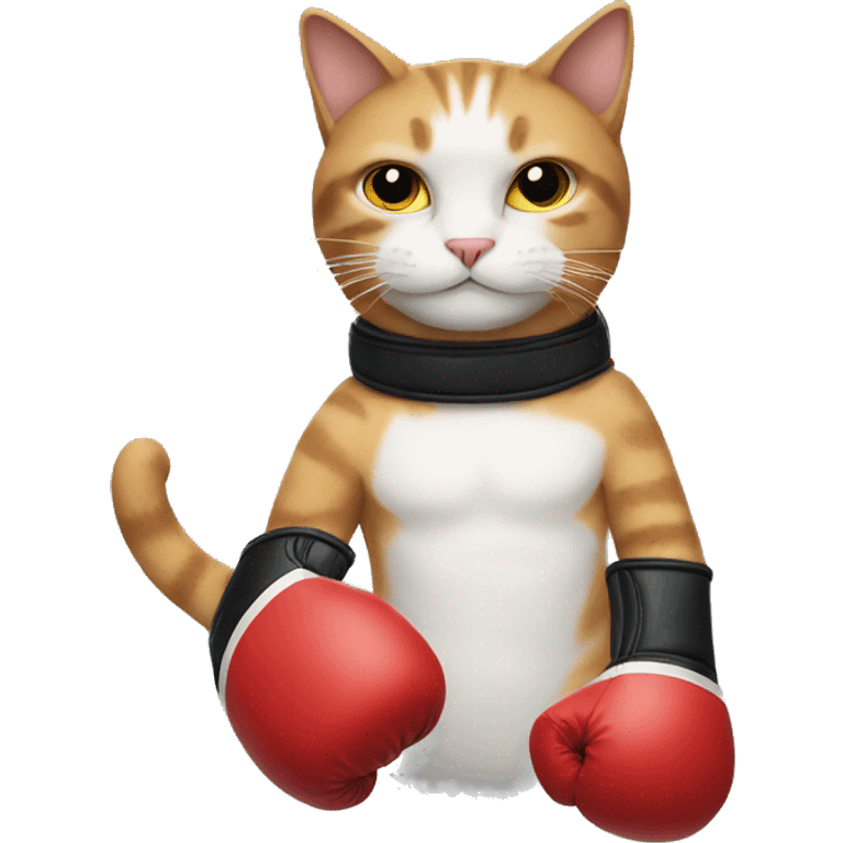 Cat with boxing gloves emoji