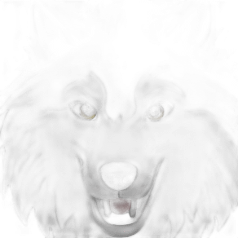 Black and white wolf roaring emoji