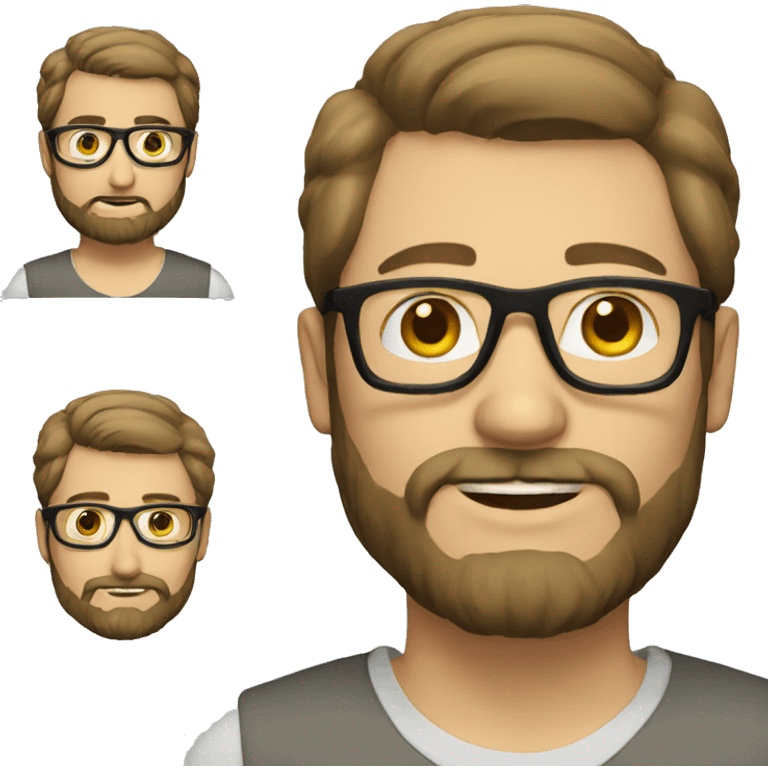 White man with beard in glasses emoji