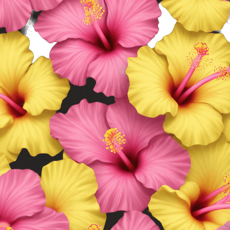 One pink and yellow hibiscus realistic emoji