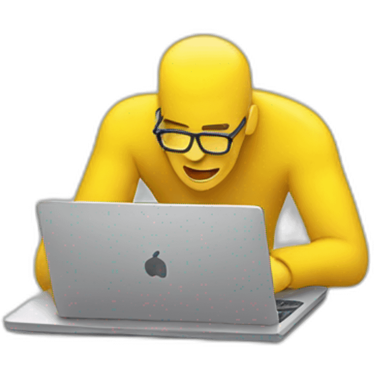 yellow designer-doing-wireframes-on-a-laptop emoji