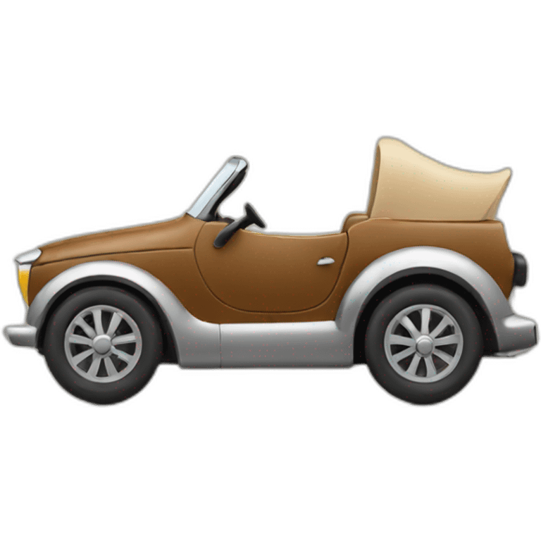 A horse driving a car emoji