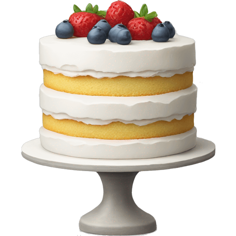 Realistic white layered cake emoji