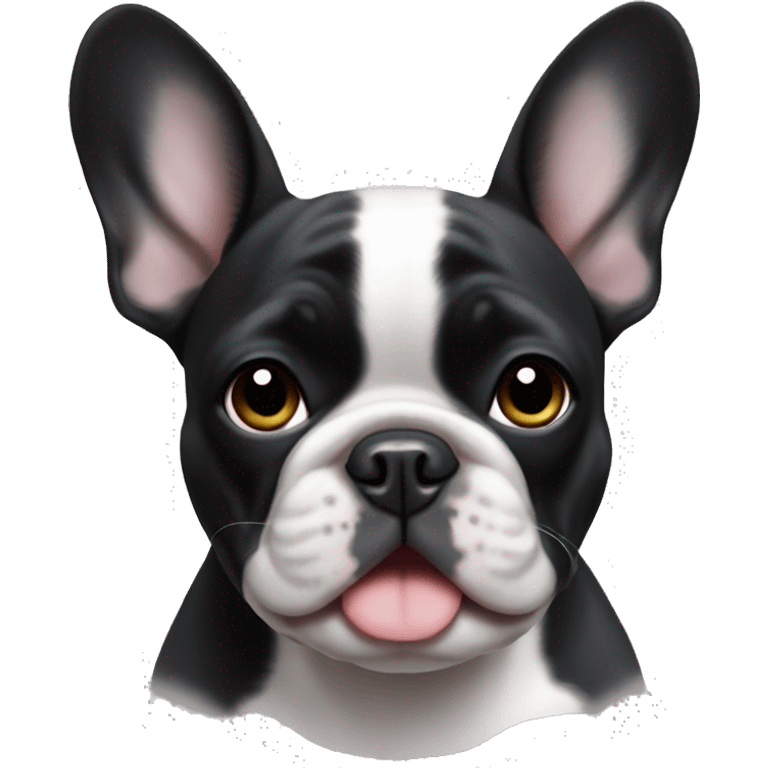 Black and white French bulldog  emoji