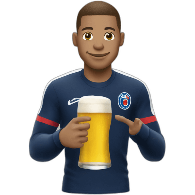 Mbappé qui boit une bière emoji