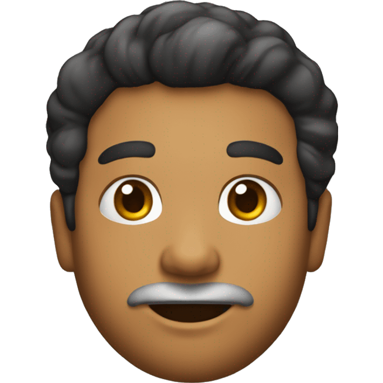 Menino pele morena , com cabelo crespo e barba fechada preta , segurando uma câmera e sorrindo  emoji